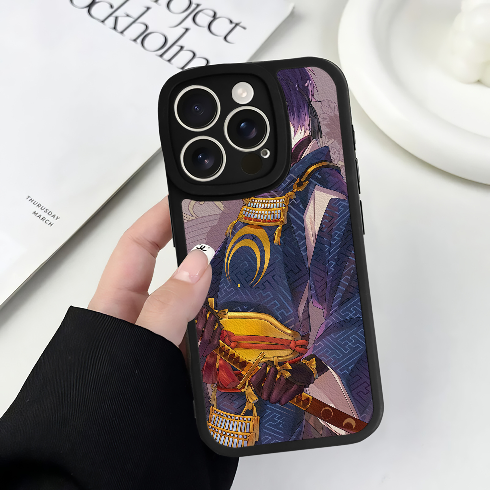 （画像用） 刀剣乱舞 Touken Ranbu 【iPhone 16シリーズ対応】シリコンスマホケース（レザー調） 材質：シリコン